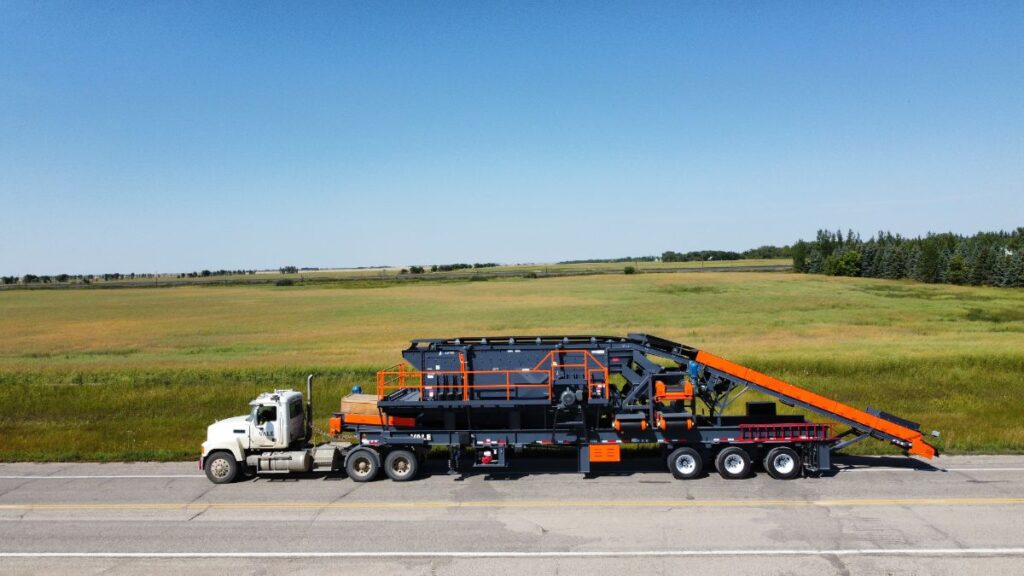 Portable crushing and screening plant.