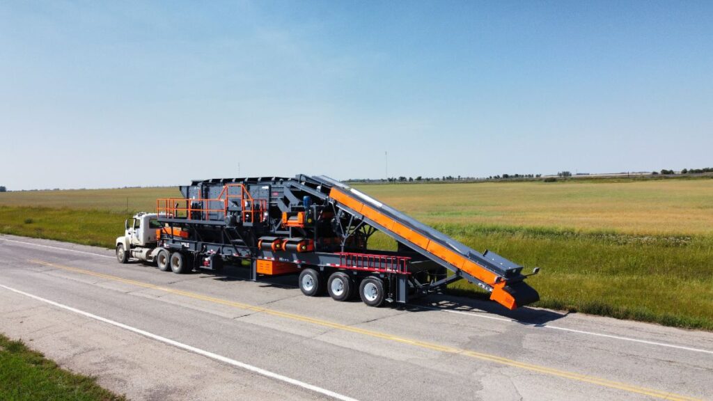 Portable crushing and screening plant.