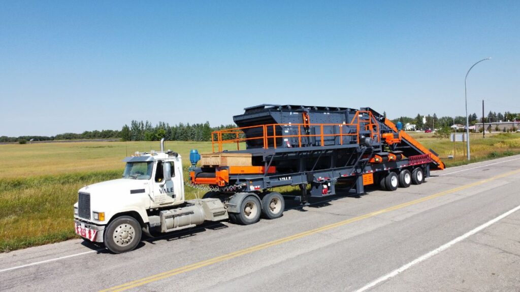 Portable crushing and screening plant.