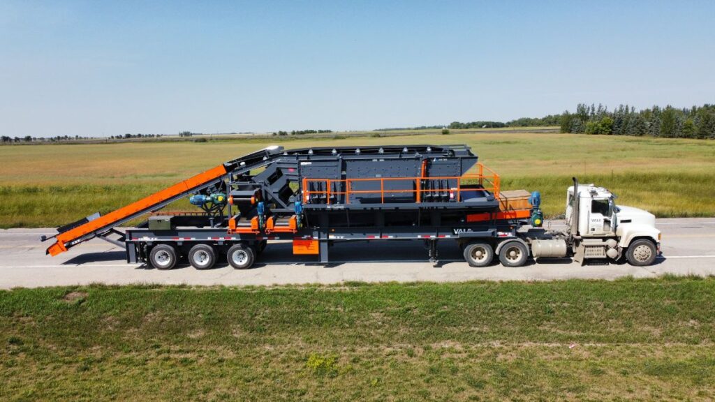 Portable crushing and screening plant.